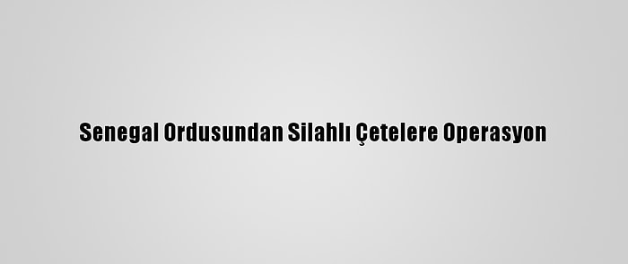 Senegal Ordusundan Silahlı Çetelere Operasyon
