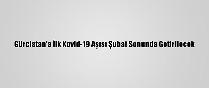 Gürcistan'a İlk Kovid-19 Aşısı Şubat Sonunda Getirilecek