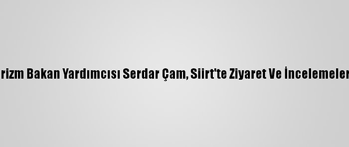 Kültür Ve Turizm Bakan Yardımcısı Serdar Çam, Siirt'te Ziyaret Ve İncelemelerde Bulundu