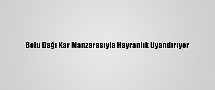 Bolu Dağı Kar Manzarasıyla Hayranlık Uyandırıyor