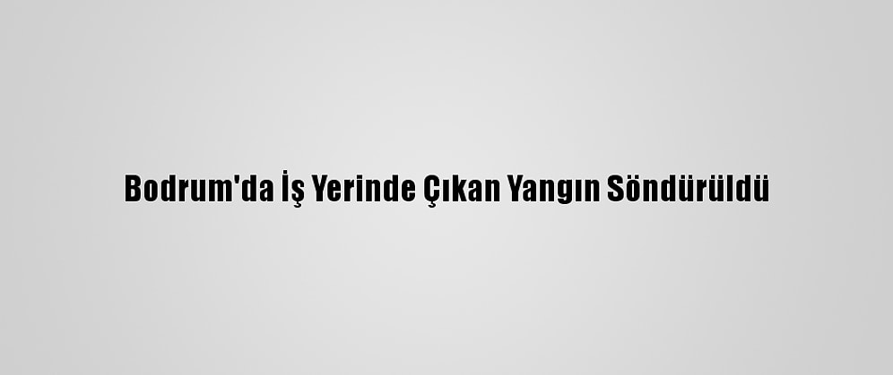 Bodrum'da İş Yerinde Çıkan Yangın Söndürüldü