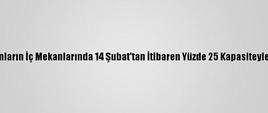 New York'taki Restoranların İç Mekanlarında 14 Şubat'tan İtibaren Yüzde 25 Kapasiteyle Hizmet Verilebilecek