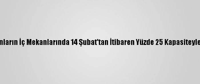 New York'taki Restoranların İç Mekanlarında 14 Şubat'tan İtibaren Yüzde 25 Kapasiteyle Hizmet Verilebilecek