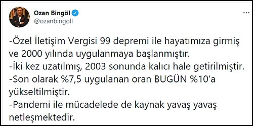 'Deprem Vergisi' Olarak Bilinen Özel İletişim Vergisi'ne Zam