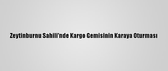 Zeytinburnu Sahili'nde Kargo Gemisinin Karaya Oturması