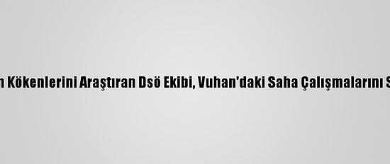Kovid-19'Un Kökenlerini Araştıran Dsö Ekibi, Vuhan'daki Saha Çalışmalarını Sürdürüyor