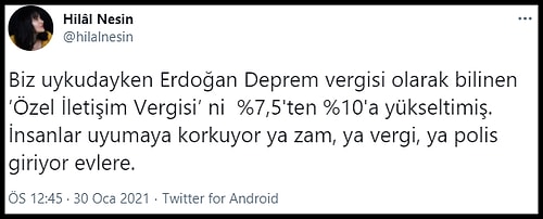 Cumhurbaşkanı Kararı ile 'Deprem Vergisi' Olarak Bilinen 'Özel İletişim Vergisi'ne Yapılan Zama Gelen Tepkiler