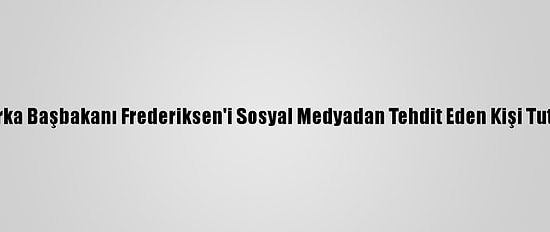 Danimarka Başbakanı Frederiksen'i Sosyal Medyadan Tehdit Eden Kişi Tutuklandı