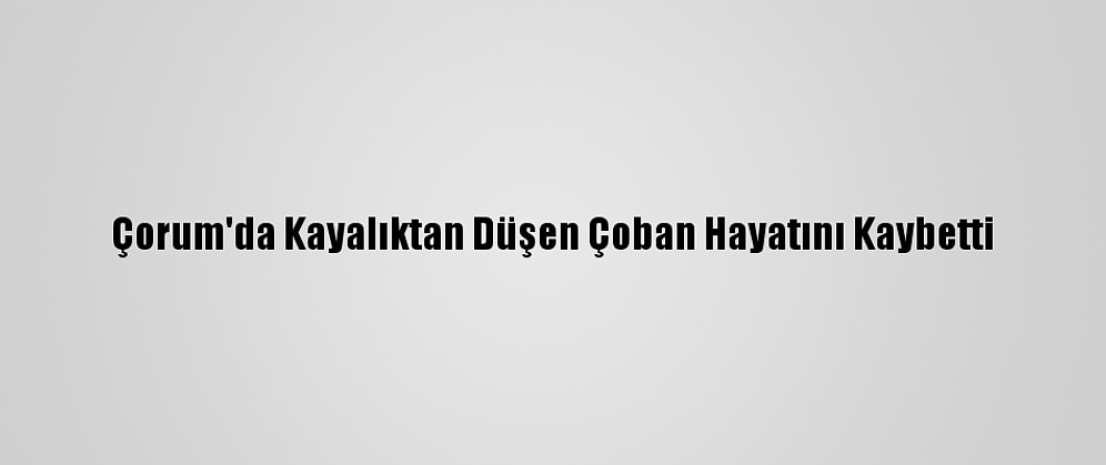 Çorum'da Kayalıktan Düşen Çoban Hayatını Kaybetti