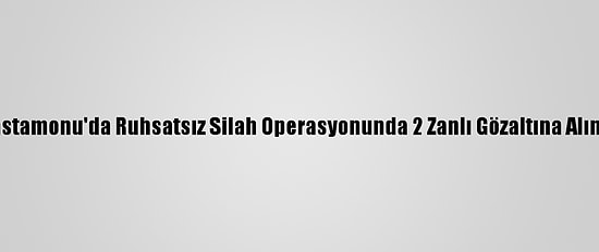 Kastamonu'da Ruhsatsız Silah Operasyonunda 2 Zanlı Gözaltına Alındı