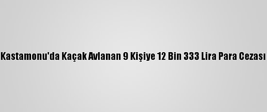 Kastamonu'da Kaçak Avlanan 9 Kişiye 12 Bin 333 Lira Para Cezası