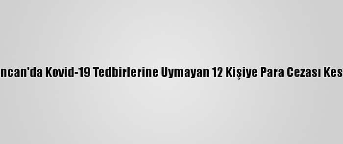 Erzincan'da Kovid-19 Tedbirlerine Uymayan 12 Kişiye Para Cezası Kesildi