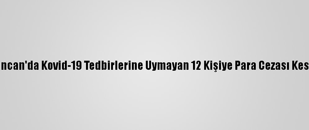 Erzincan'da Kovid-19 Tedbirlerine Uymayan 12 Kişiye Para Cezası Kesildi