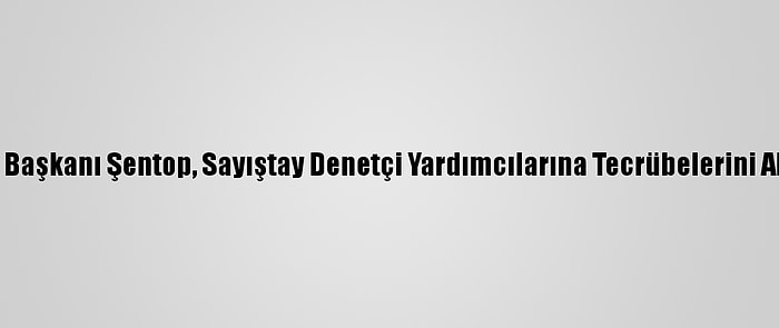 Tbmm Başkanı Şentop, Sayıştay Denetçi Yardımcılarına Tecrübelerini Aktardı: