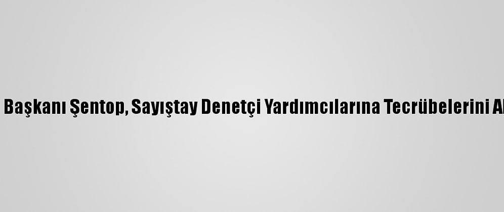 Tbmm Başkanı Şentop, Sayıştay Denetçi Yardımcılarına Tecrübelerini Aktardı: