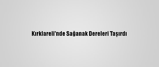 Kırklareli'nde Sağanak Dereleri Taşırdı