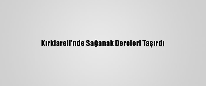 Kırklareli'nde Sağanak Dereleri Taşırdı