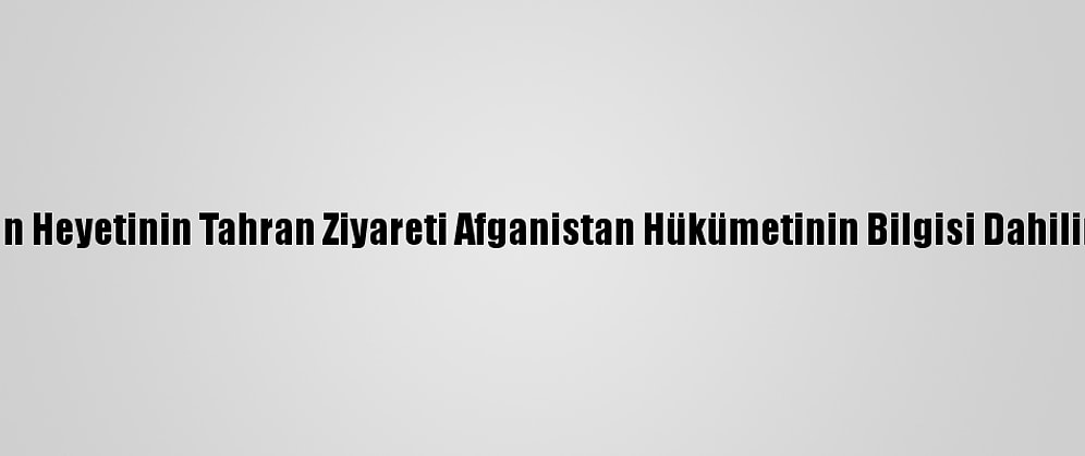İran: Taliban Heyetinin Tahran Ziyareti Afganistan Hükümetinin Bilgisi Dahilinde Yapıldı