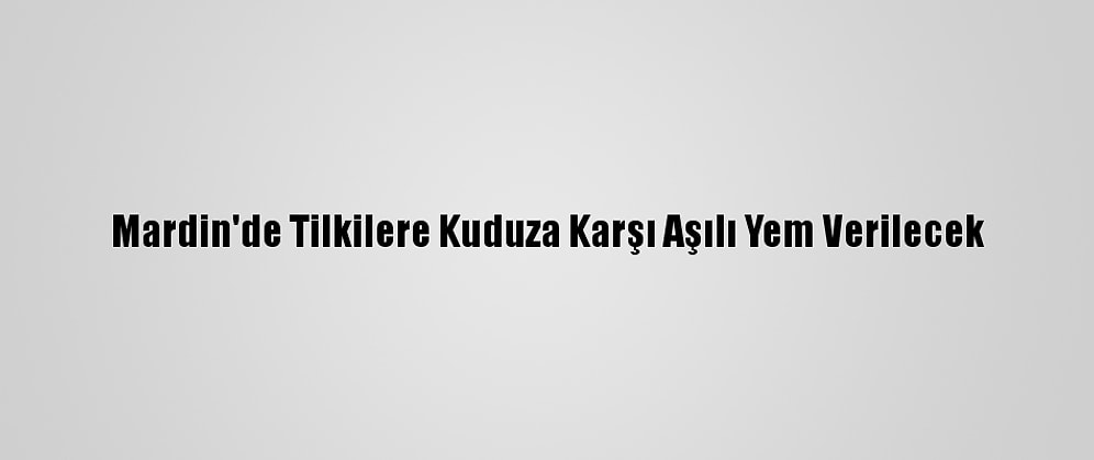 Mardin'de Tilkilere Kuduza Karşı Aşılı Yem Verilecek