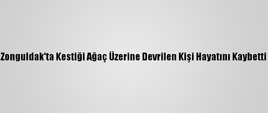 Zonguldak'ta Kestiği Ağaç Üzerine Devrilen Kişi Hayatını Kaybetti