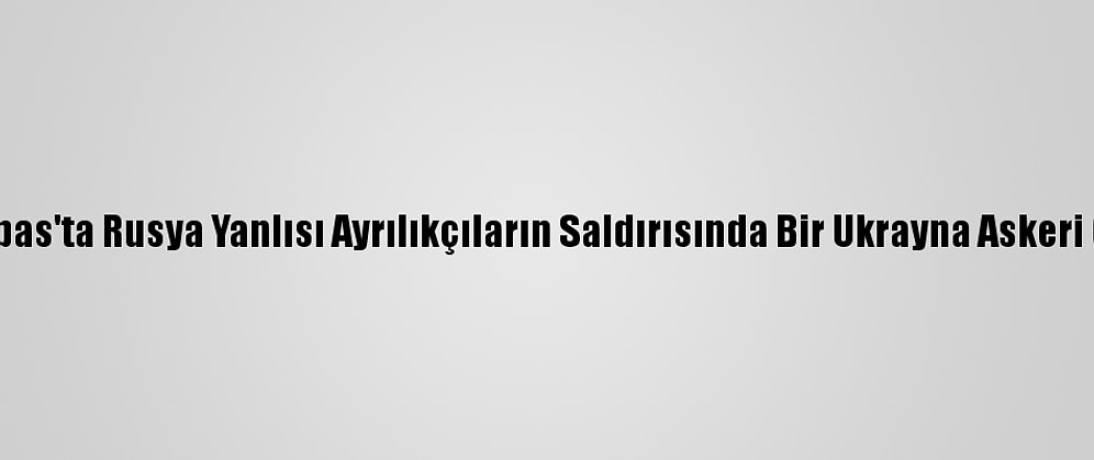 Donbas'ta Rusya Yanlısı Ayrılıkçıların Saldırısında Bir Ukrayna Askeri Öldü