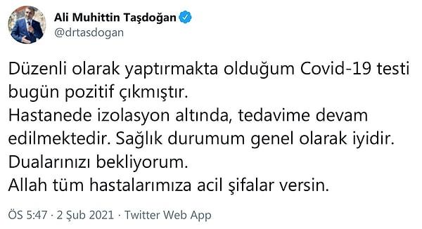 Taşdoğan, açıklamasında şu ifadeleri kullandı: