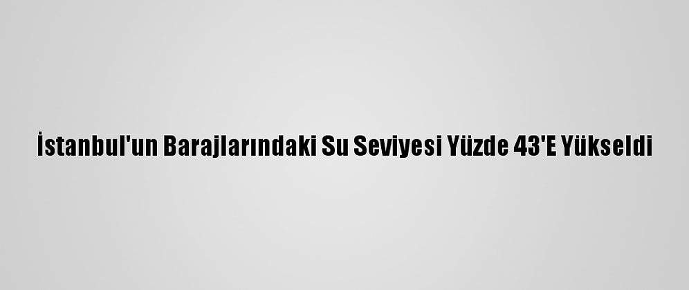 İstanbul'un Barajlarındaki Su Seviyesi Yüzde 43'E Yükseldi