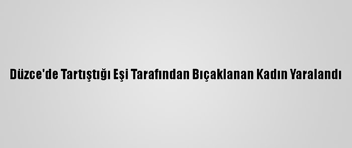 Düzce'de Tartıştığı Eşi Tarafından Bıçaklanan Kadın Yaralandı