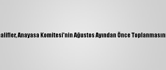 Suriyeli Muhalifler, Anayasa Komitesi'nin Ağustos Ayından Önce Toplanmasını Beklemiyor