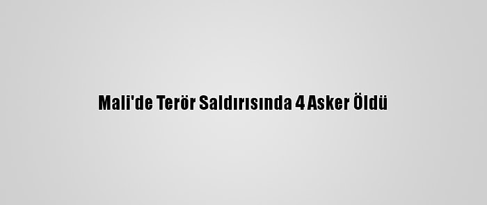 Mali'de Terör Saldırısında 4 Asker Öldü