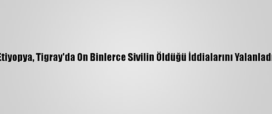 Etiyopya, Tigray'da On Binlerce Sivilin Öldüğü İddialarını Yalanladı