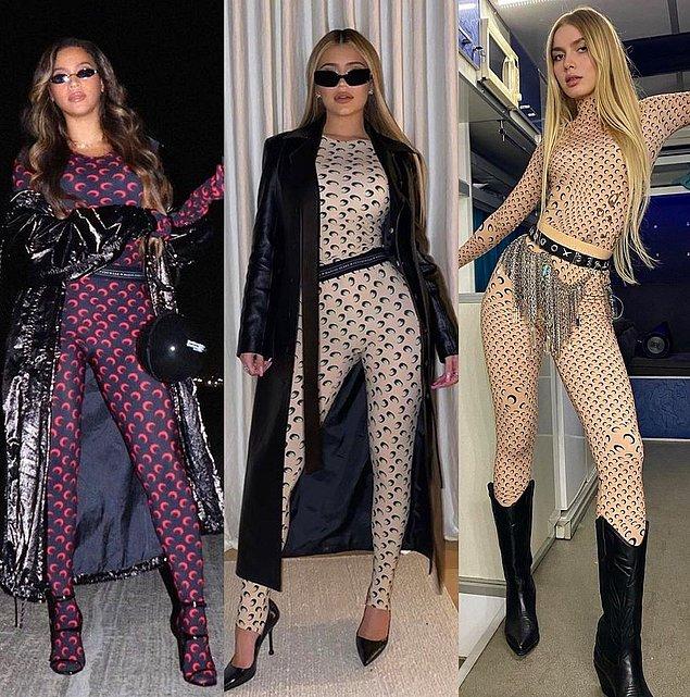 Beyoncé, Kylie Jenner ve Aleyna Tilki'nin giydiği Marine Serre tulumun ne kadar popüler olduğunu söylemeye gerek yok.