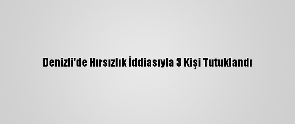 Denizli'de Hırsızlık İddiasıyla 3 Kişi Tutuklandı