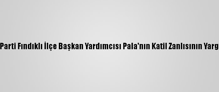 Rize'de Öldürülen Ak Parti Fındıklı İlçe Başkan Yardımcısı Pala'nın Katil Zanlısının Yargılanmasına Başlandı