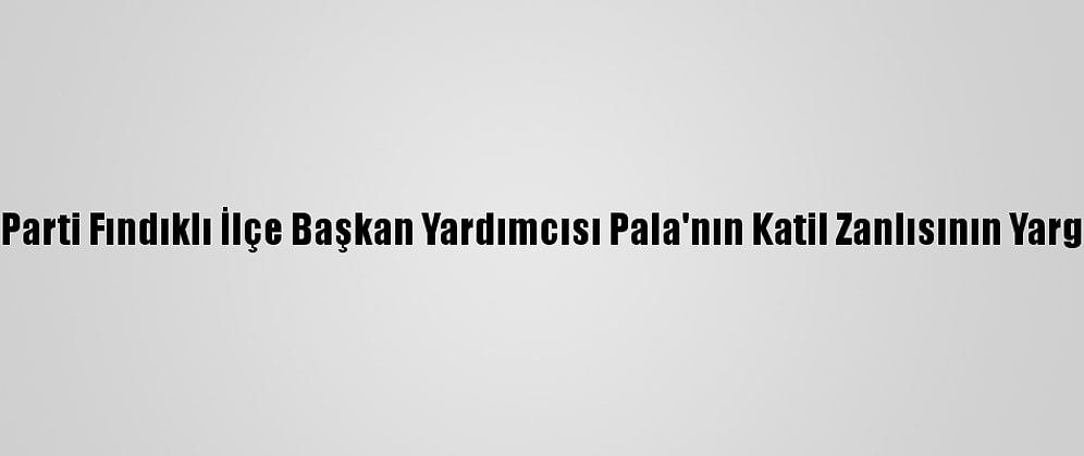 Rize'de Öldürülen Ak Parti Fındıklı İlçe Başkan Yardımcısı Pala'nın Katil Zanlısının Yargılanmasına Başlandı