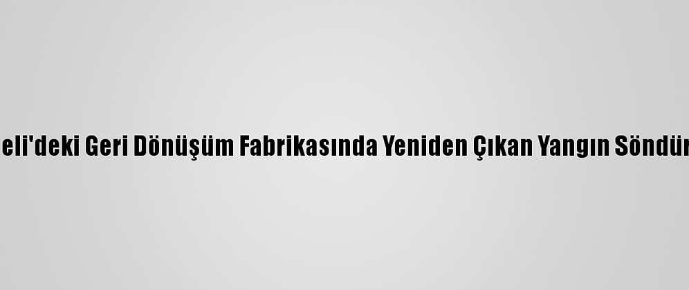 Kocaeli'deki Geri Dönüşüm Fabrikasında Yeniden Çıkan Yangın Söndürüldü