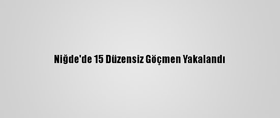 Niğde'de 15 Düzensiz Göçmen Yakalandı