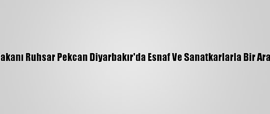 Ticaret Bakanı Ruhsar Pekcan Diyarbakır'da Esnaf Ve Sanatkarlarla Bir Araya Geldi: