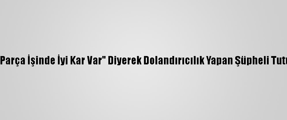 "Yedek Parça İşinde İyi Kar Var" Diyerek Dolandırıcılık Yapan Şüpheli Tutuklandı
