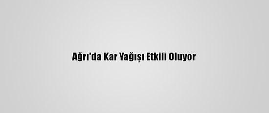 Ağrı'da Kar Yağışı Etkili Oluyor