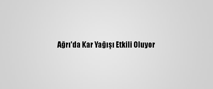 Ağrı'da Kar Yağışı Etkili Oluyor