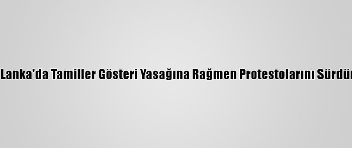 Sri Lanka'da Tamiller Gösteri Yasağına Rağmen Protestolarını Sürdürdü