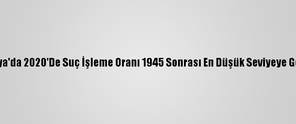 Japonya'da 2020'De Suç İşleme Oranı 1945 Sonrası En Düşük Seviyeye Geriledi