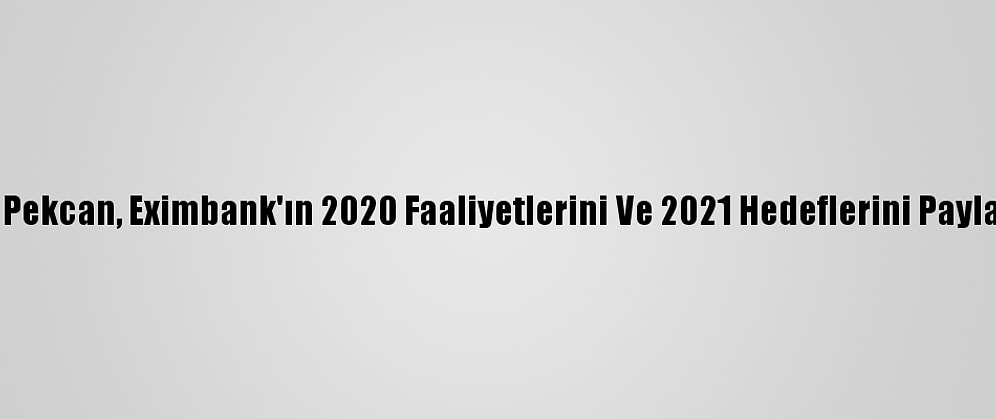 Bakan Pekcan, Eximbank'ın 2020 Faaliyetlerini Ve 2021 Hedeflerini Paylaştı: (2)