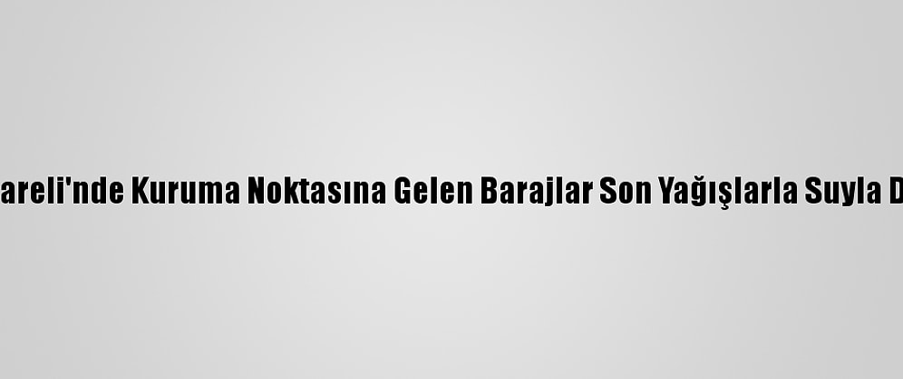 Kırklareli'nde Kuruma Noktasına Gelen Barajlar Son Yağışlarla Suyla Doldu