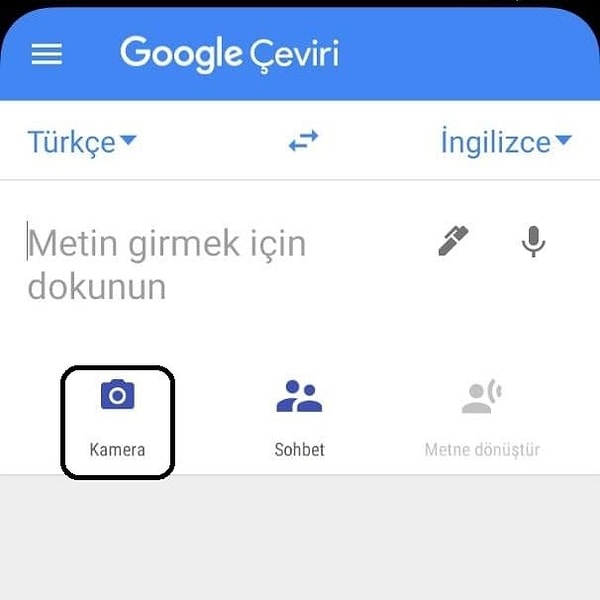 6. Telefon kameranızla da çeviri yapabilirsiniz.