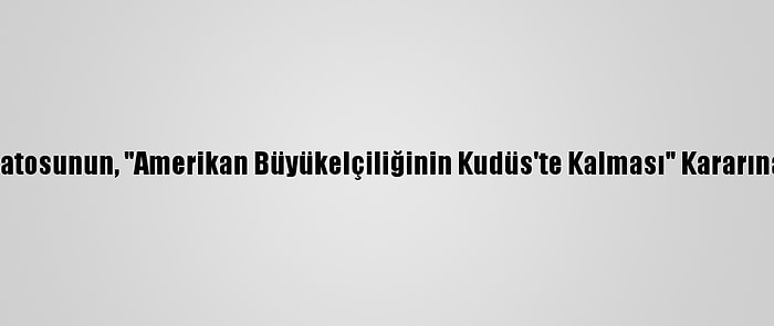 Hamas, ABD Senatosunun, "Amerikan Büyükelçiliğinin Kudüs'te Kalması" Kararına Tepki Gösterdi