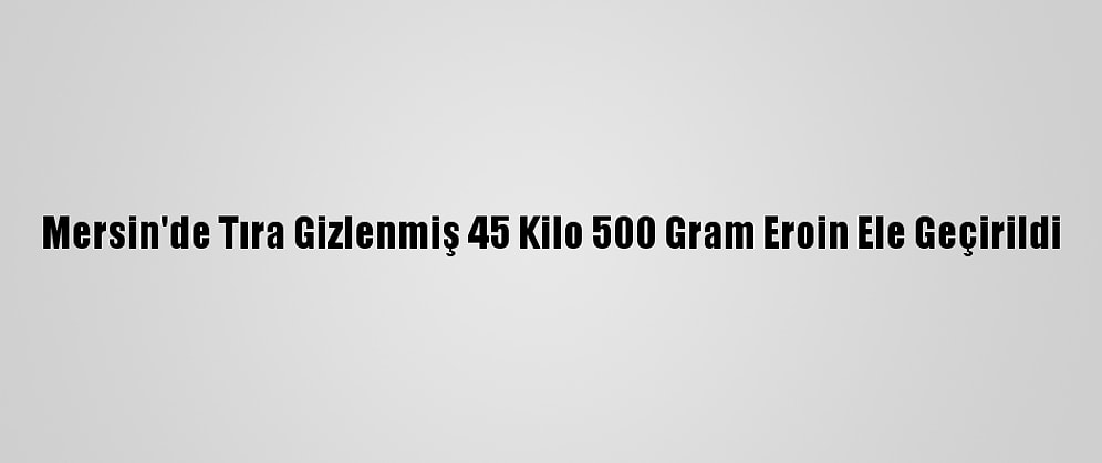 Mersin'de Tıra Gizlenmiş 45 Kilo 500 Gram Eroin Ele Geçirildi