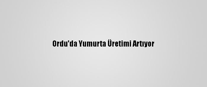 Ordu'da Yumurta Üretimi Artıyor