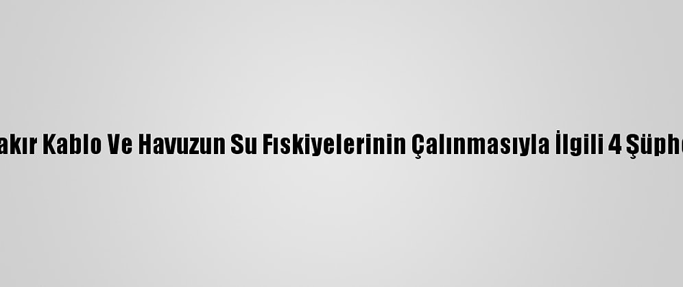 Antalya'da Bakır Kablo Ve Havuzun Su Fıskiyelerinin Çalınmasıyla İlgili 4 Şüpheli Yakalandı